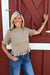 Six Fifty Cleo Ruffle Edge Sweater In Latte - Six Fifty