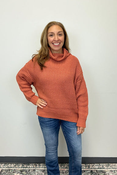 Six Fifty Delaney Oversized Turtleneck Sweater - Clay - Six Fifty