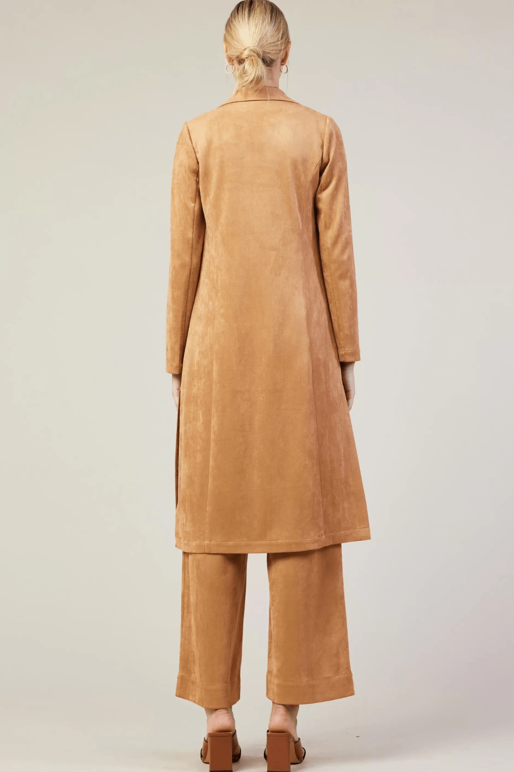 Skies are Blue Faux Suede Duster - Camel - Skies are Blue