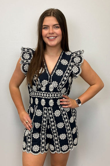 Skies are Blue Navy Romper - Skies are Blue