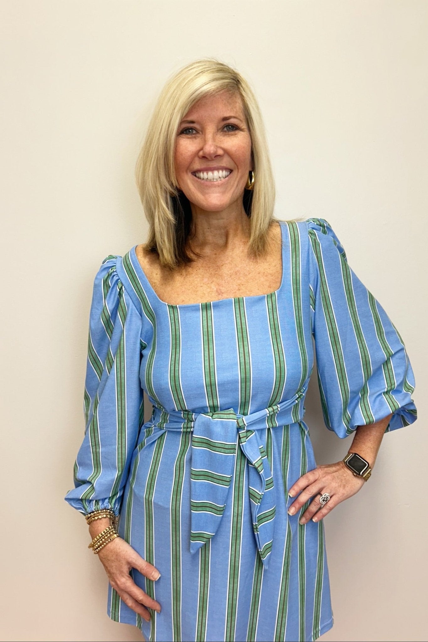 Smith & Quinn Crew Dress - Hydrangea Stripe - Smith & Quinn