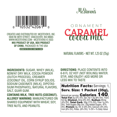 Snowman Ornament - Caramel Cocoa - McSteven's, Inc.