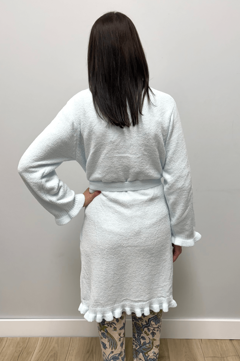 Softies 36" Ruffle Chenille Robe In Cloud - Softies