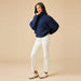 Softies Cable Knit Marshmallow Funnel Neck Double Zip Jacket Midnight - Softies