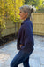 Softies Cable Knit Marshmallow Funnel Neck Double Zip Jacket Midnight - Softies