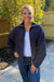 Softies Cable Knit Marshmallow Funnel Neck Double Zip Jacket Midnight - Softies