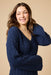 Softies Cable Knit Marshmallow V-Neck with Flared Sleeve and Pant Midnight - Softies