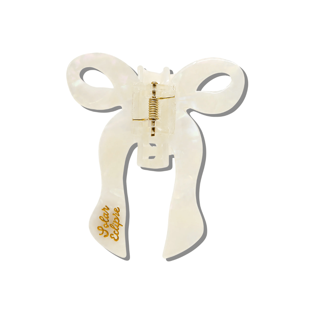 Solar Eclipse Hand-Painted Claw Clip - Coquette Bow - Solar Eclipse