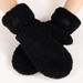 Solid Fuzzy Faux Fur Mittens - Very Moda