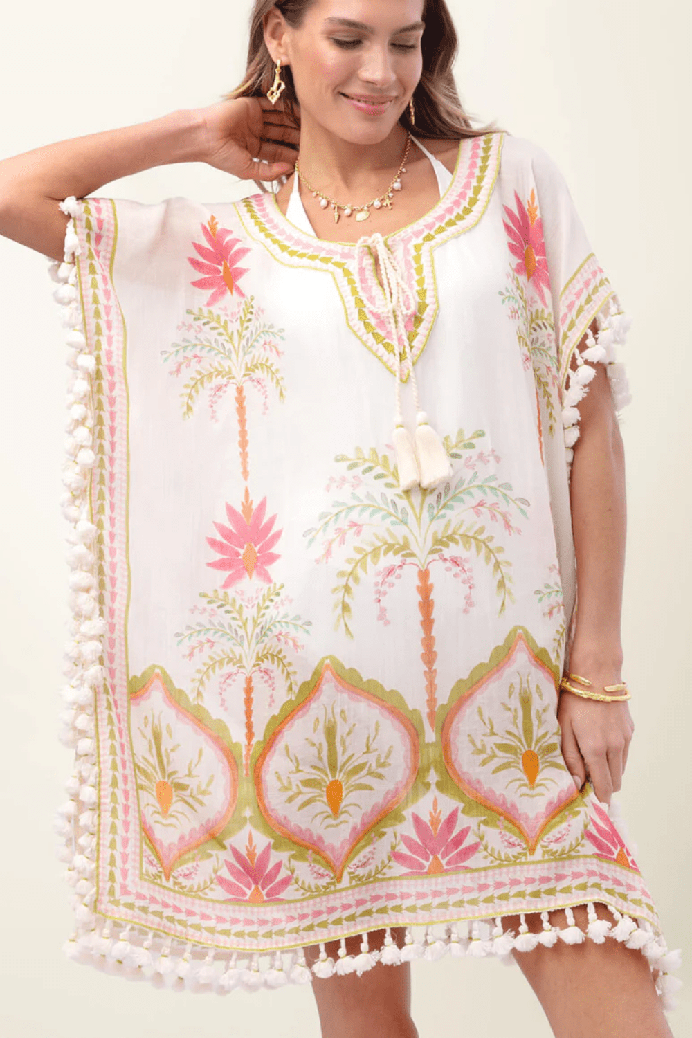Spartina Beach Kaftan Castillo Floral Palms - Spartina