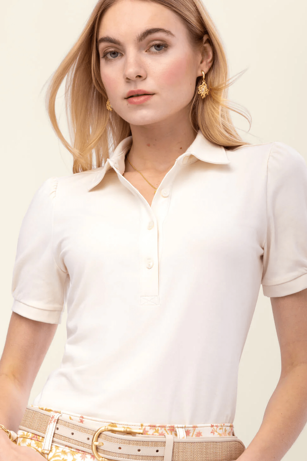 Spartina Bessie Polo Top - Antique White - Spartina