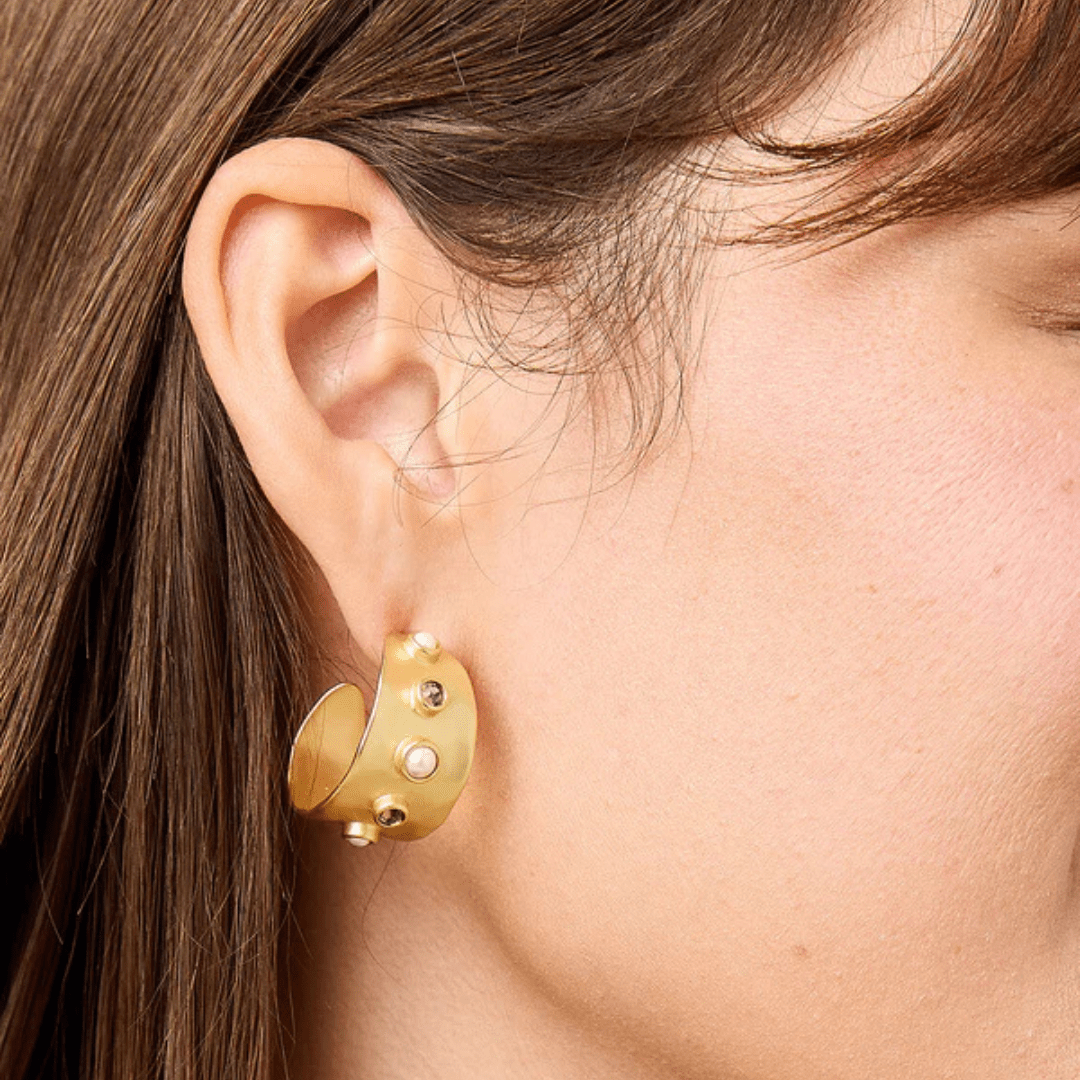 Spartina Estate Hoop Earrings - Black - Spartina