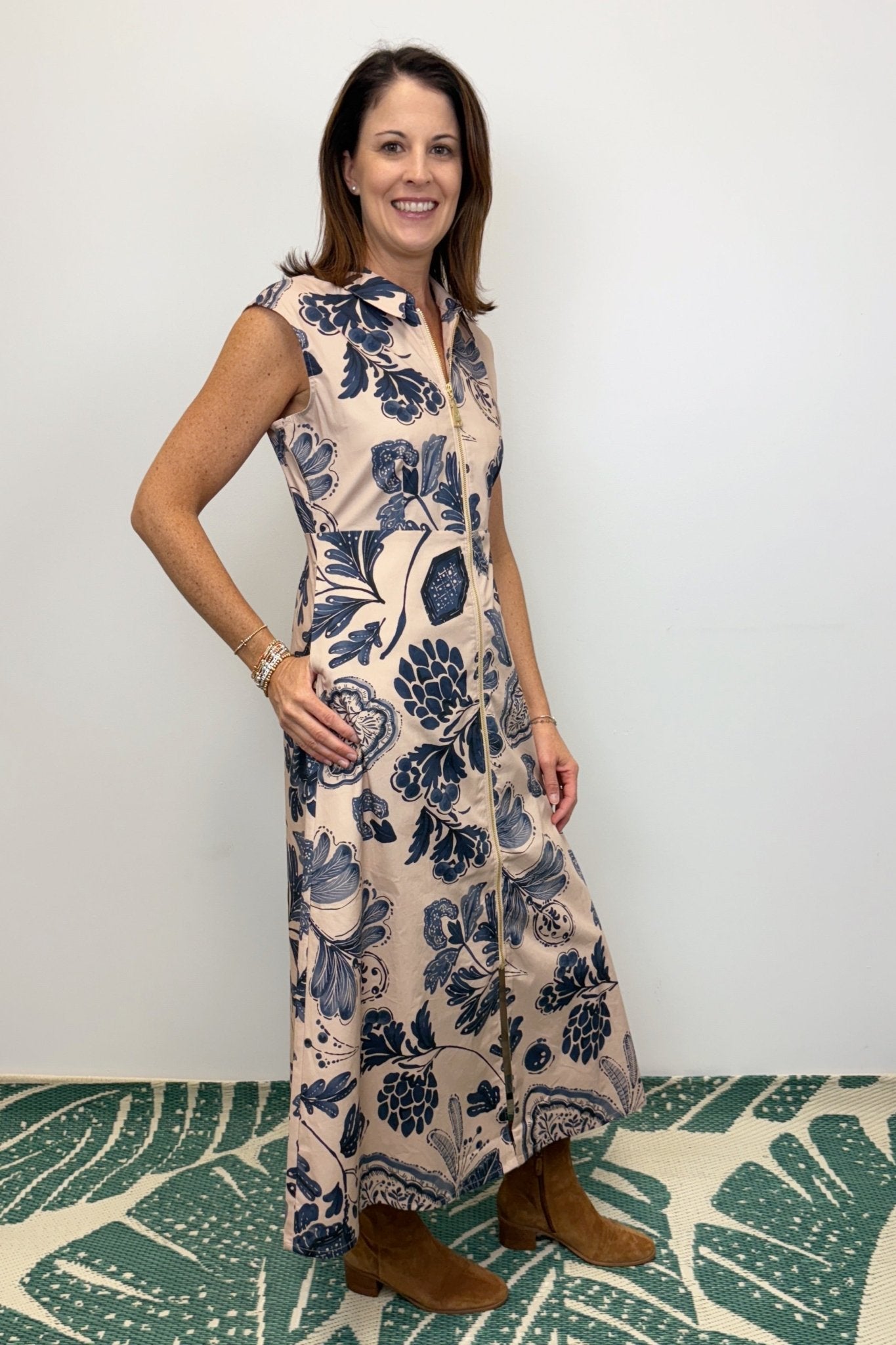 Spartina Lainey Shirt Dress - Serpentine Foliage - Spartina