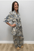 Spartina Pajama Ruffle Robe Japonica Bird Green - Spartina