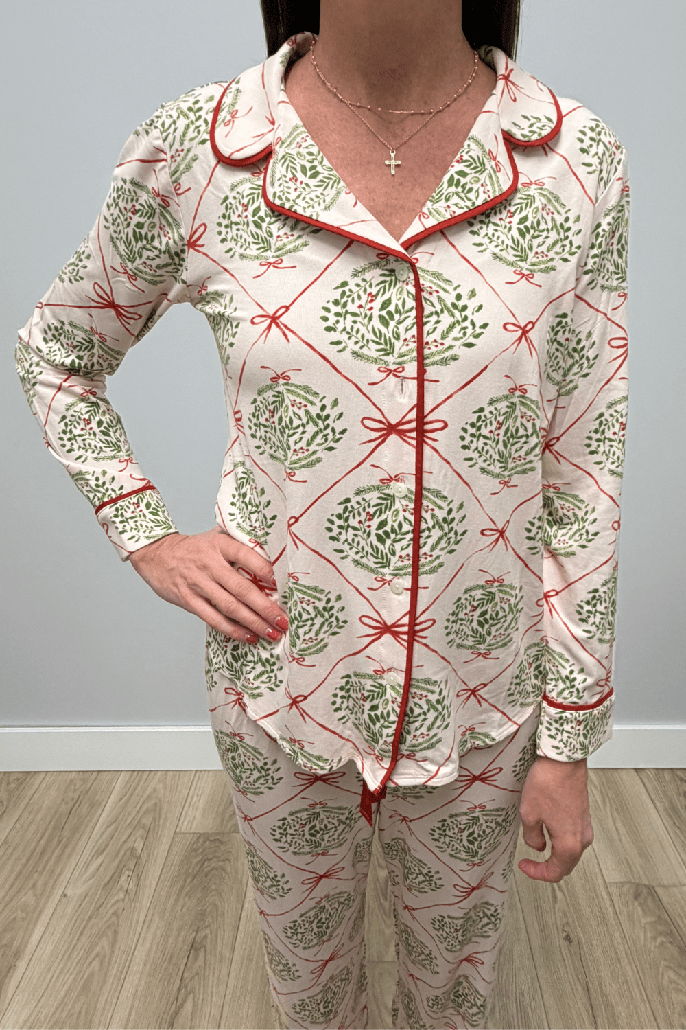 Spartina Pajama Top Evergreen Lattice Pink - Spartina