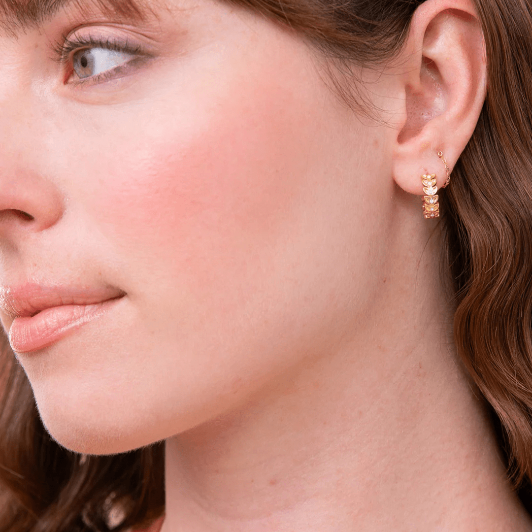 Spartina Parkwood Petite Hoop Earrings - White Opal - Spartina