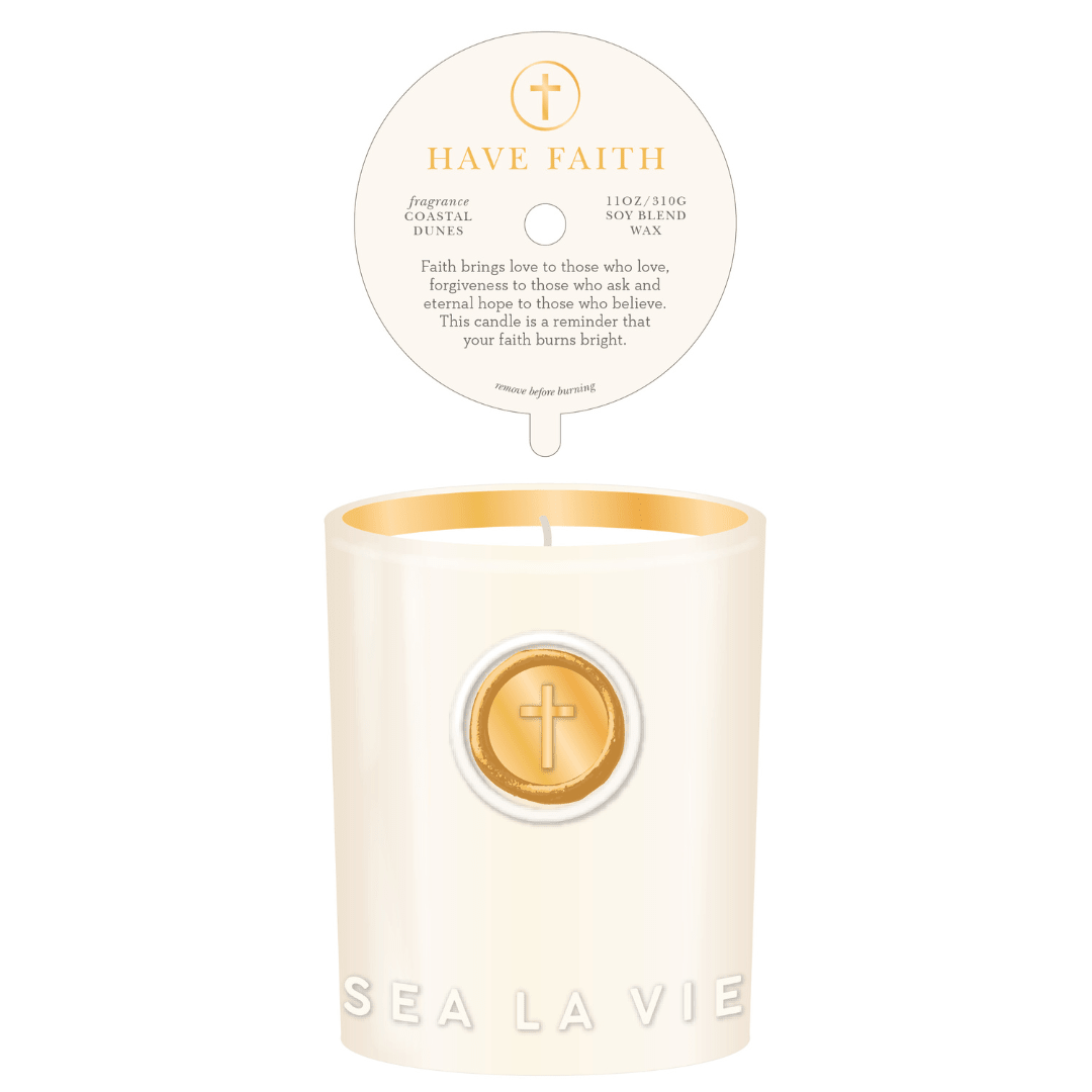 Spartina Sea La Vie Candle - Have Faith/Cross - Spartina