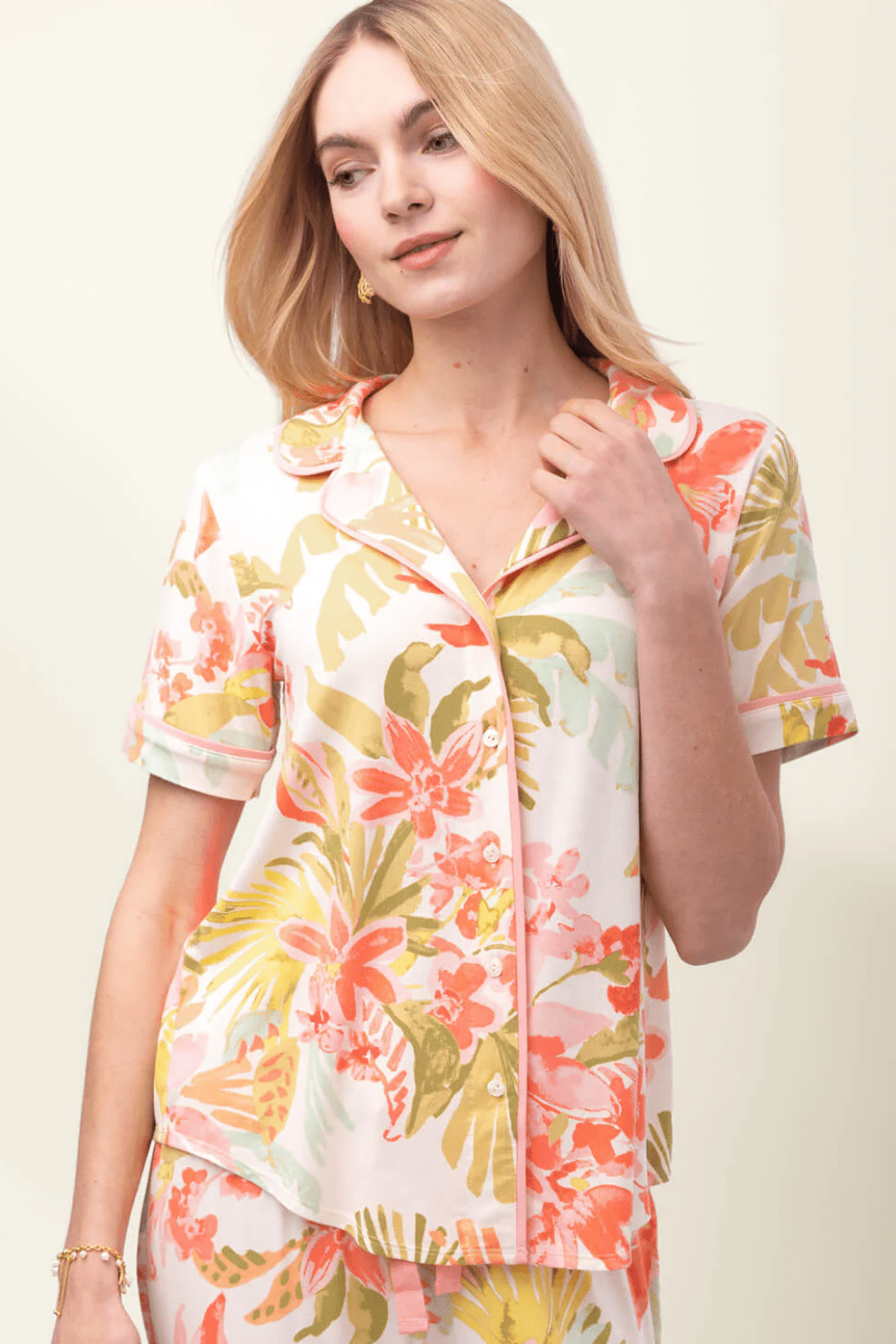 Spartina Short Sleeve Pajama Top - Castillo Tropical - Spartina