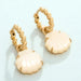 Spartina Splash Carved Shell Convertible Hoop Earrings - Spartina