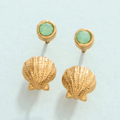 Spartina Splash Little Shell Stud Earrings Set - Spartina