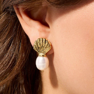 Spartina Splash Pearl Shell Stud Earrings - Spartina