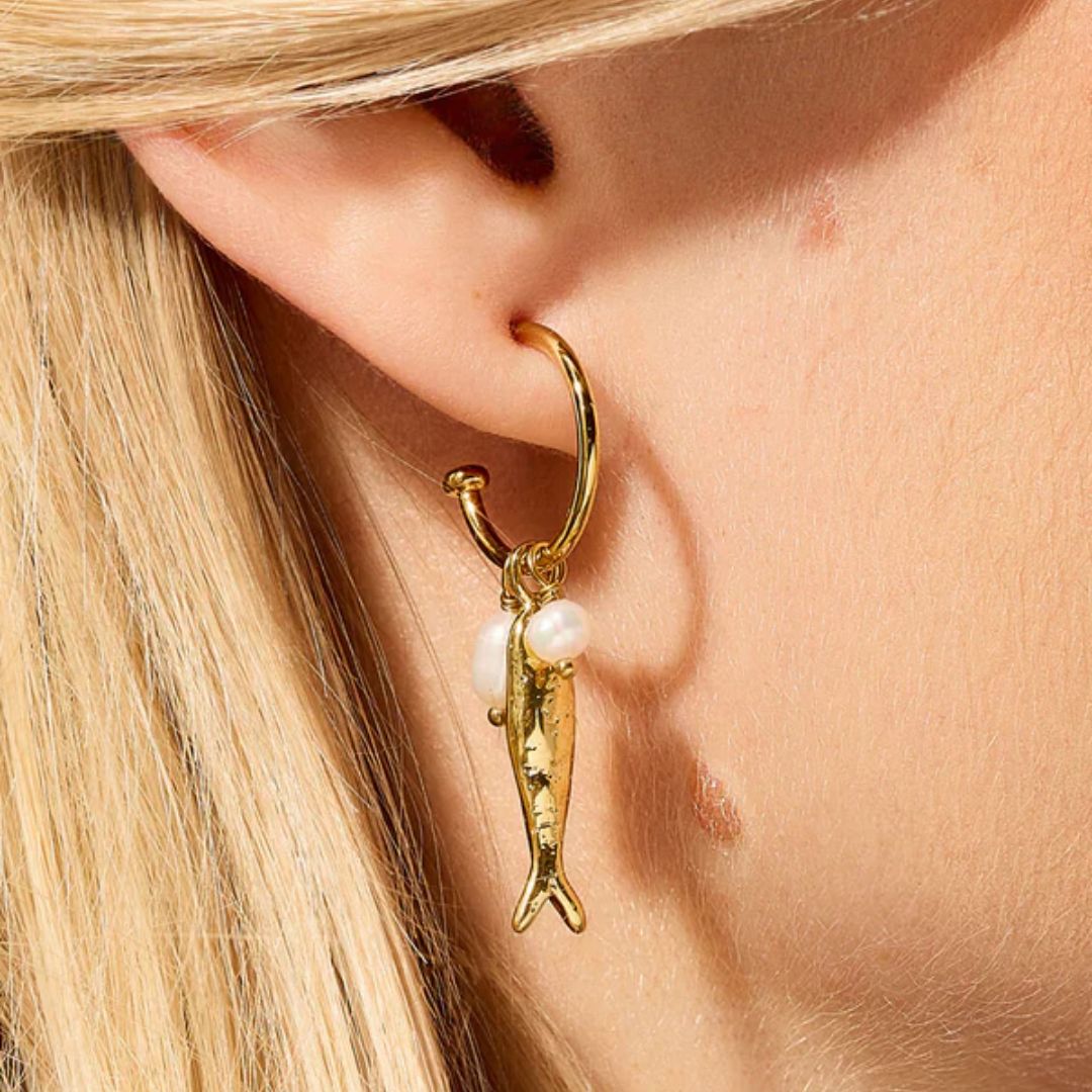 Spartina Splash Sardines Convertible Hoop Earrings - Spartina