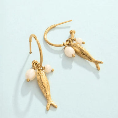 Spartina Splash Sardines Convertible Hoop Earrings - Spartina