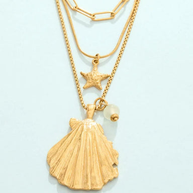 Spartina Splash Scallop Shell Layered Necklace - Spartina