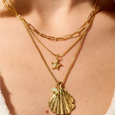 Spartina Splash Scallop Shell Layered Necklace - Spartina