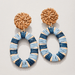 Spartina Straw Oval Earrings - Blue - Spartina