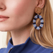 Spartina Straw Oval Earrings - Blue - Spartina