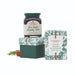 Stonewall Kitchen Wild Maine Blueberry Jam in a white holiday gift box with green botanicals and a red ribbon
