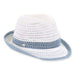 Sun 'N' Sand Fedora Hat - White/Blue - Sun 'N' Sand Accessories