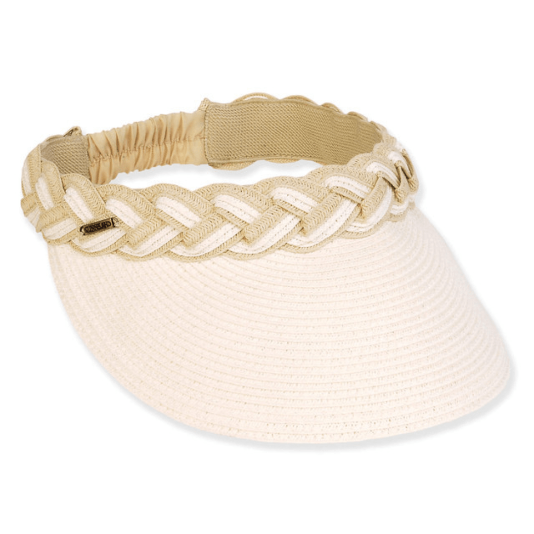 Sun 'n' Sand Ivory Paperbraid Visor - Brim 4" - Sun 'N' Sand Accessories