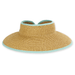 Sun 'n' Sand Light Blue Paperbraid Rollup Visor - Brim 4" - Sun 'N' Sand Accessories