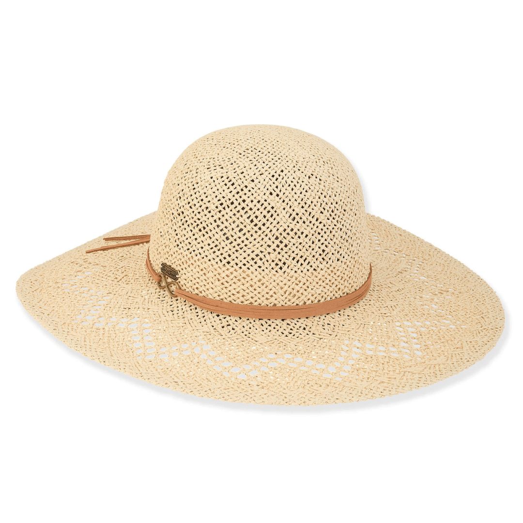 Sun 'n' Sand Natural Paper Straw Floppy Hat - Brim 4.5" - Sun 'N' Sand Accessories