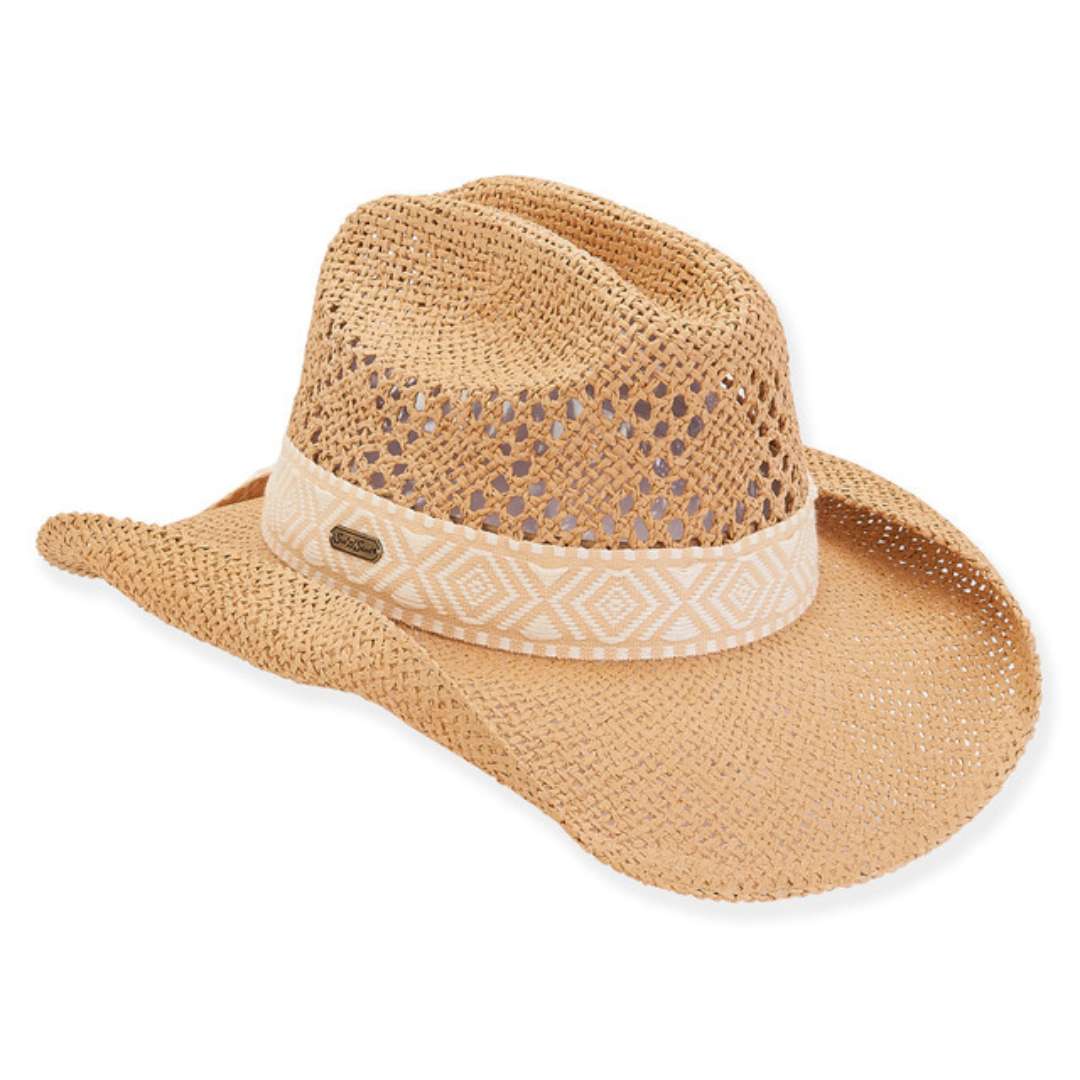 Sun 'N' Sand Tan Paperbraid Western Hat - Brim 3.5" - Sun 'N' Sand Accessories