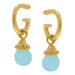 Susan Shaw Gigi Drop Hoop Earrings - Aqua Quartz - Susan Shaw