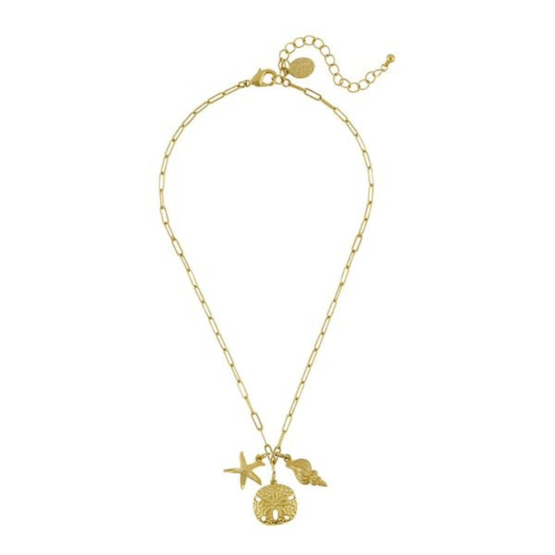 Susan Shaw Sand Dollar, Starfish & Shell Trio Necklace - Susan Shaw