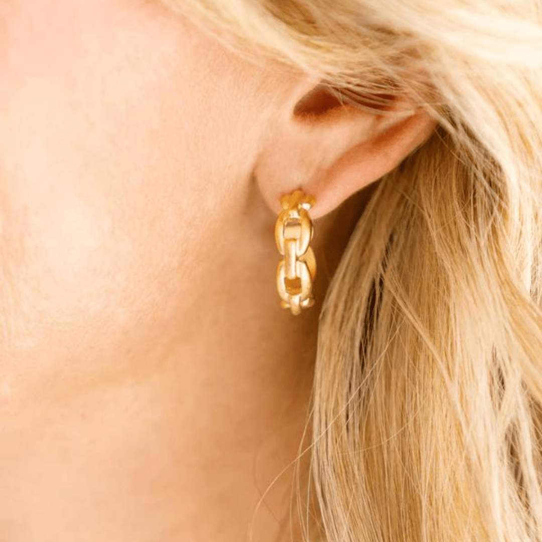 Susan Shaw Small Chain Hoop Earrings - Susan Shaw