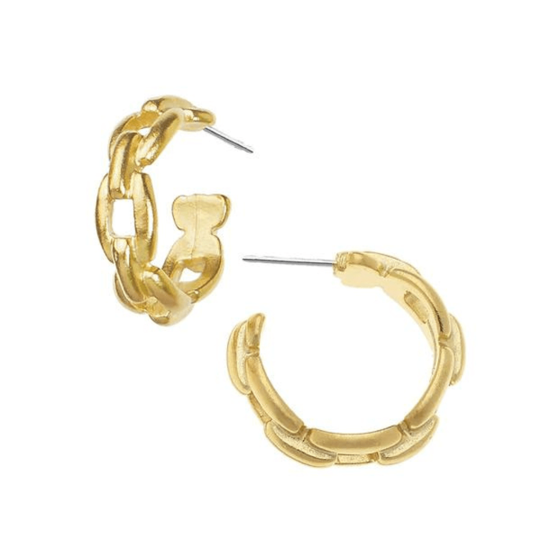 Susan Shaw Small Chain Hoop Earrings - Susan Shaw