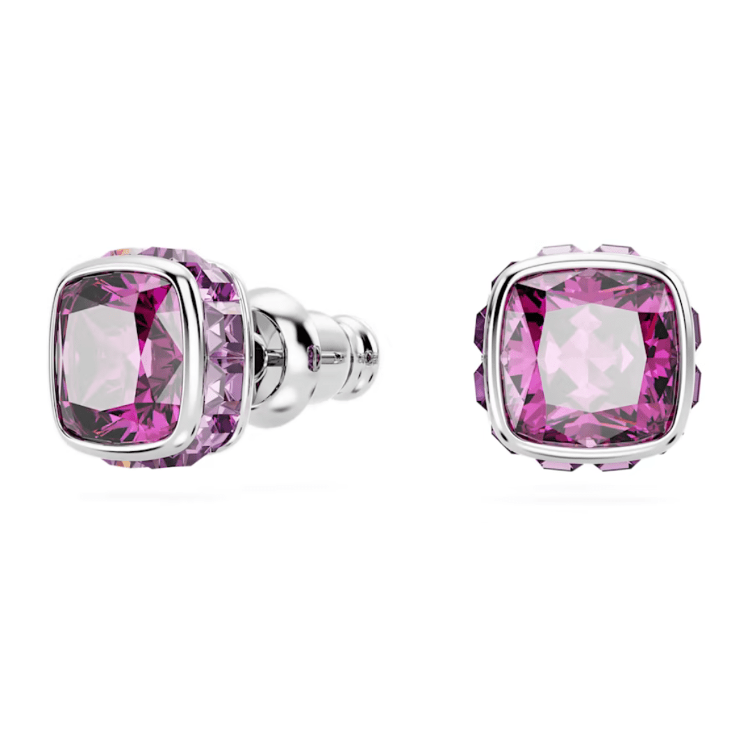 Swarovski Birthstone Square Studs - Silver - Swarovski