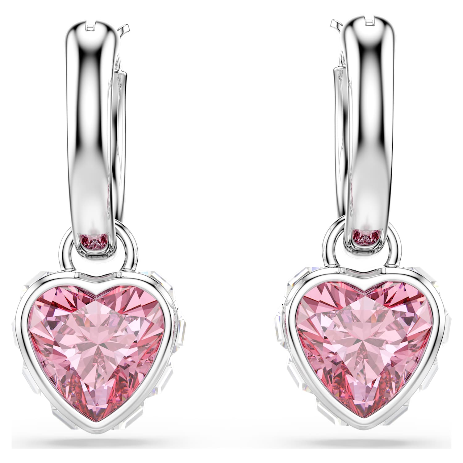Swarovski Chroma Heart Drop Earrings - Pink/Silver - Swarovski