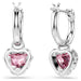 Swarovski Chroma Heart Drop Earrings - Pink/Silver - Swarovski
