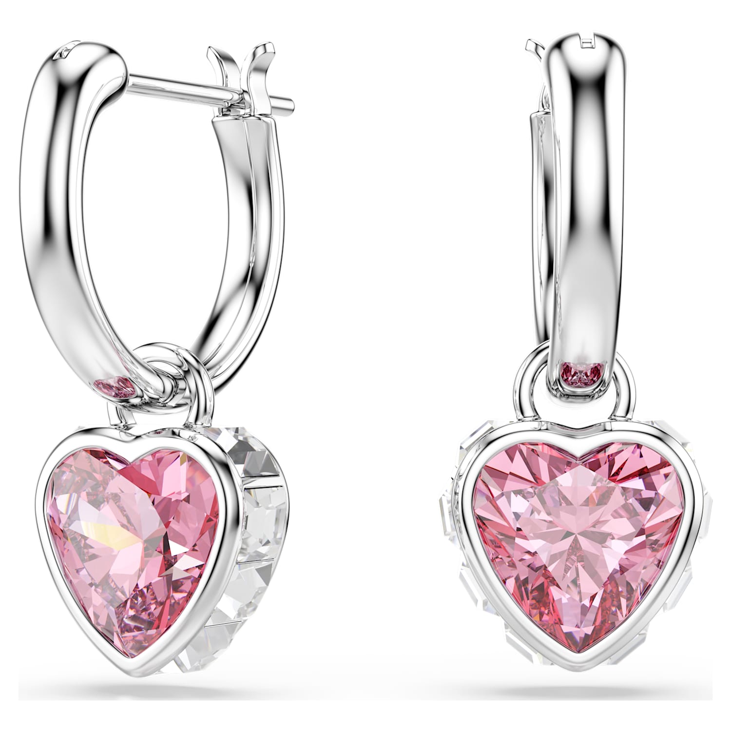 Swarovski Chroma Heart Drop Earrings - Pink/Silver - Swarovski