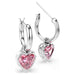 Swarovski Chroma Heart Drop Earrings - Pink/Silver - Swarovski