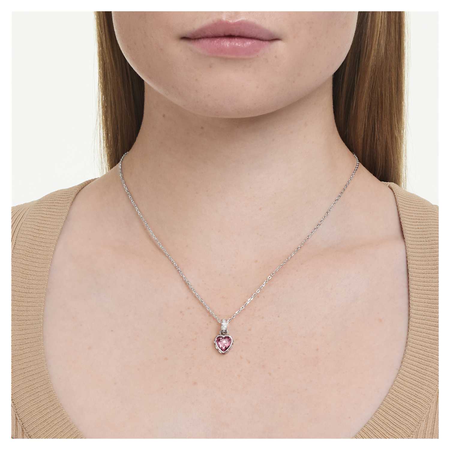 Swarovski Chroma Heart Pendant - Pink/Silver - Swarovski