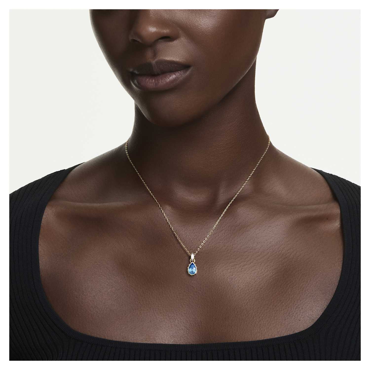Swarovski Chroma Pear Pendant - Blue/Gold - Swarovski