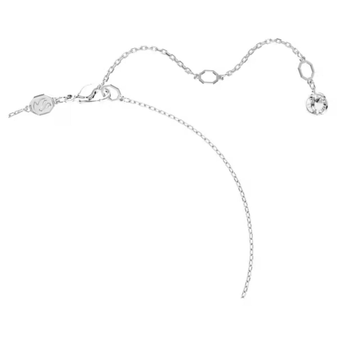 Swarovski Dextera Round Pendant Necklace - White/Rhodium - Swarovski