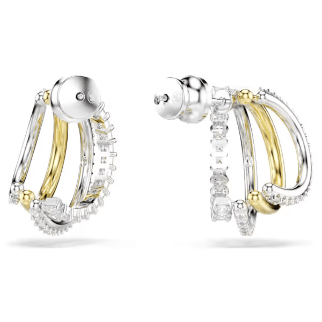 Swarovski Hyperbola Hoop Earrings - White/Mixed Metal - Swarovski